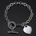 Pulsera Corazón Gourmette para mujer en plata