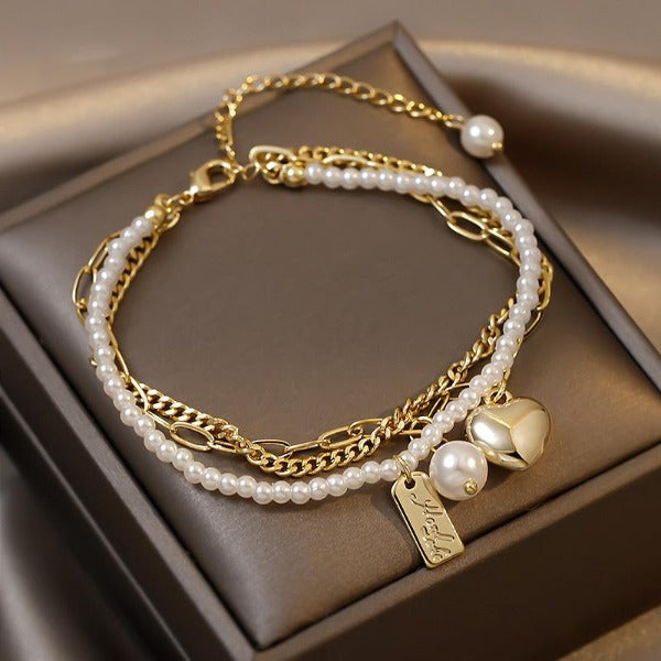 Pulsera Coeur & Perlas del Mar del Sur