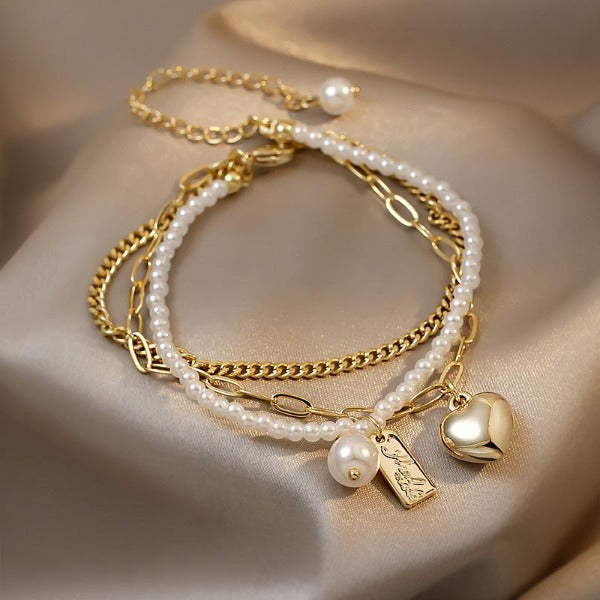 Pulsera Coeur & Perlas del Mar del Sur