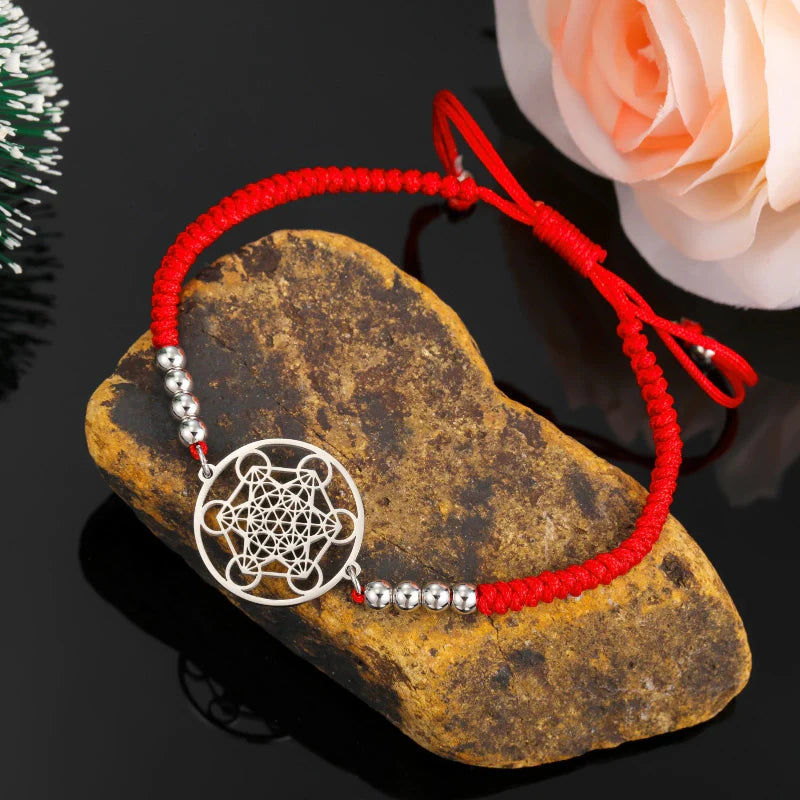Colored Metatron’s Cube Bracelet red