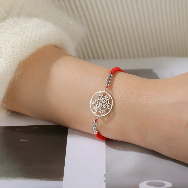 Colored Metatron’s Cube Bracelet red