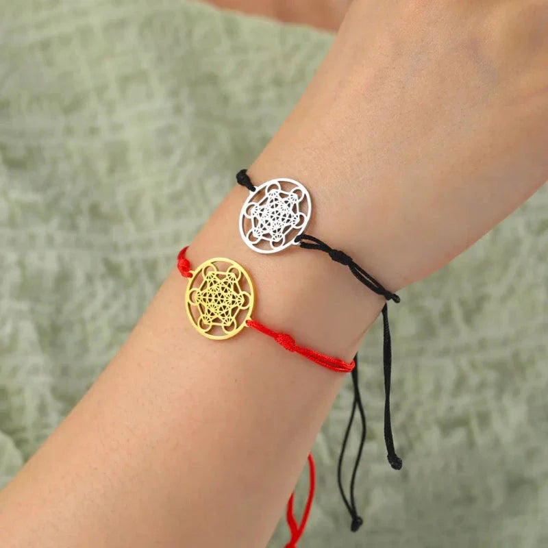 Colored Metatron’s Cube Bracelet black