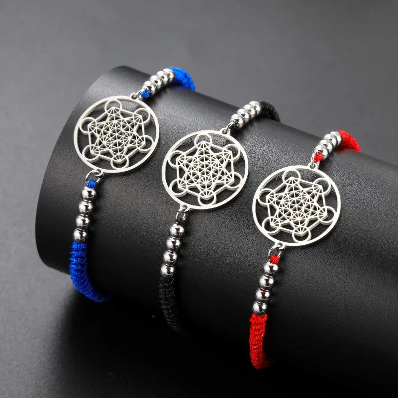 Colored Metatron’s Cube Bracelet red