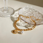 Pulsera Coquille Saint-Jacques y Perla Concha para Mujer