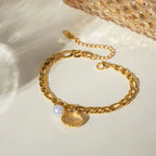 Pulsera Coquille Saint-Jacques y Perla Concha para Mujer