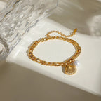 Pulsera Coquille Saint-Jacques y Perla Concha para Mujer
