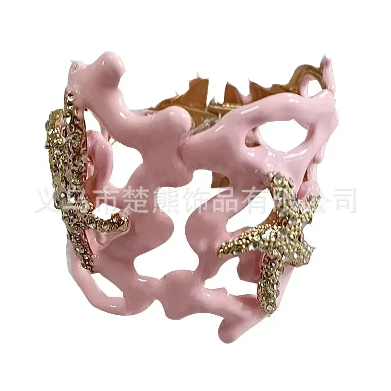 Pulsera Coral y Estrella de Mar rosa