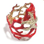 Pulsera Coral y Estrella de Mar roja