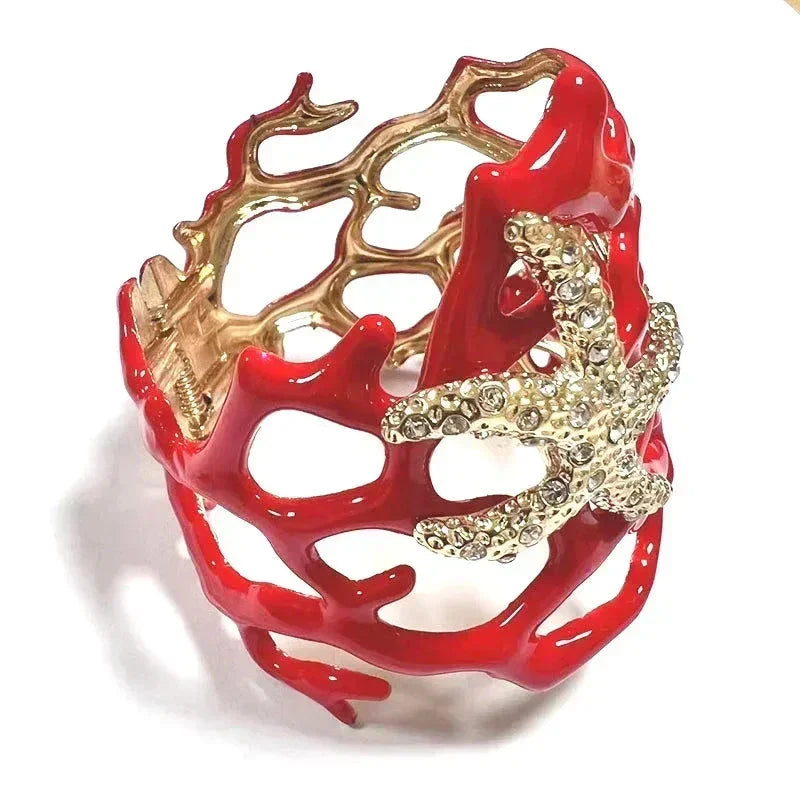 Pulsera Coral y Estrella de Mar roja