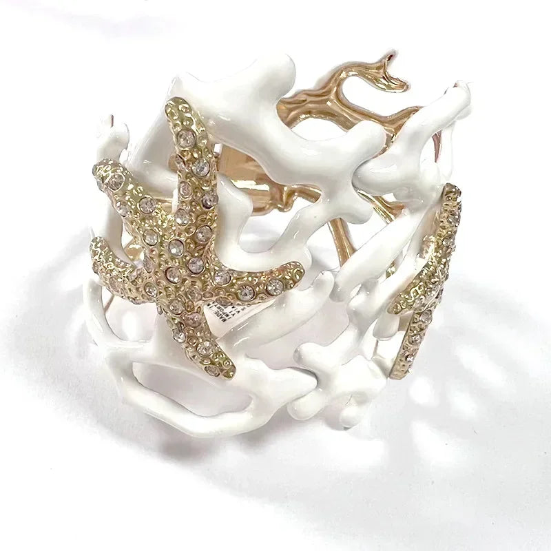 Pulsera Coral y Estrella de Mar blanca