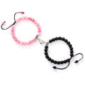 Pulsera para pareja Perla rosa y negra