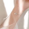 Pulsera Croissant de Luna para Mujer tipo Gourmette color Plata
