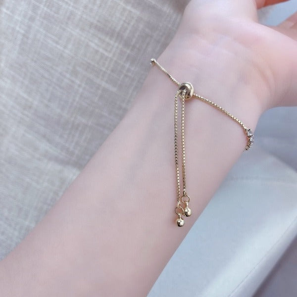 Pulsera Croissant de Luna para Mujer Gourmette con Circonitas
