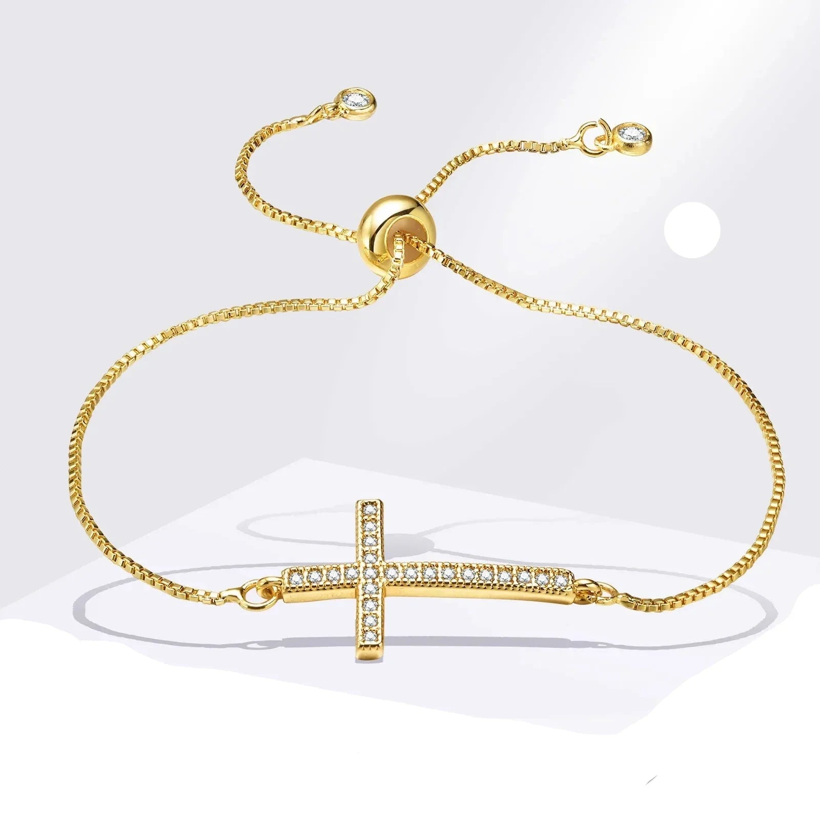 Pulsera Cruz Cristiana de Circonio para Mujer