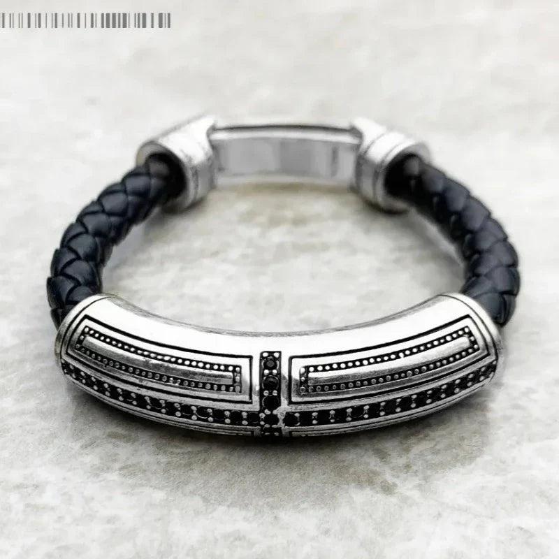 Pulsera Croix Rustique de Cuero - Exception®