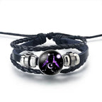 Pulsera de Cuero Signo del Zodiaco 12 Constelaciones géminis