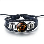 Pulsera de Cuero Signo del Zodiaco 12 Constelaciones leo