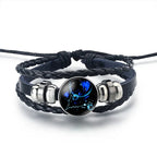 Pulsera de Cuero Signo del Zodiaco 12 Constelaciones piscis