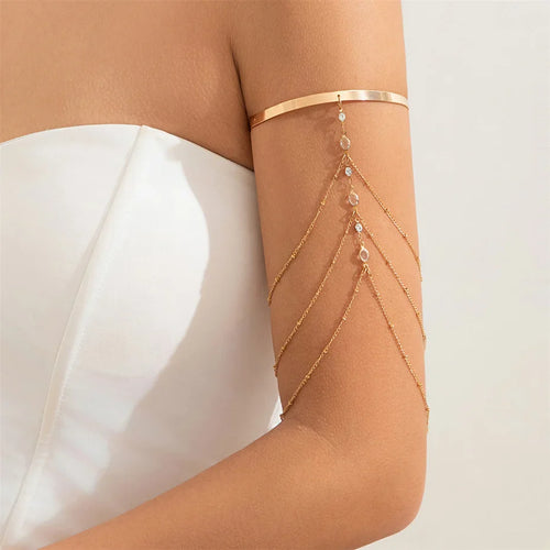 Pulsera de Brazo para Mujer Elegante - Adorno para la Parte Superior del Brazo y Cadena de Bíceps en Oro