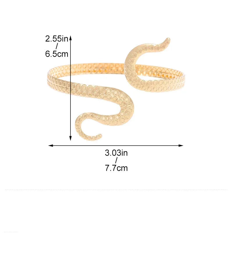 Brazalete de Brazo para Mujer Cola de Serpiente - Adorno de Cadena para Brazo y Joya de Bíceps en Oro