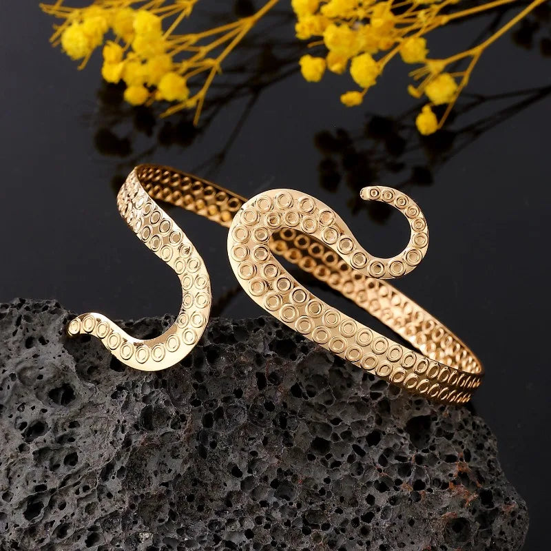 Brazalete de Brazo para Mujer Cola de Serpiente - Adorno de Cadena para Brazo y Joya de Bíceps en Oro
