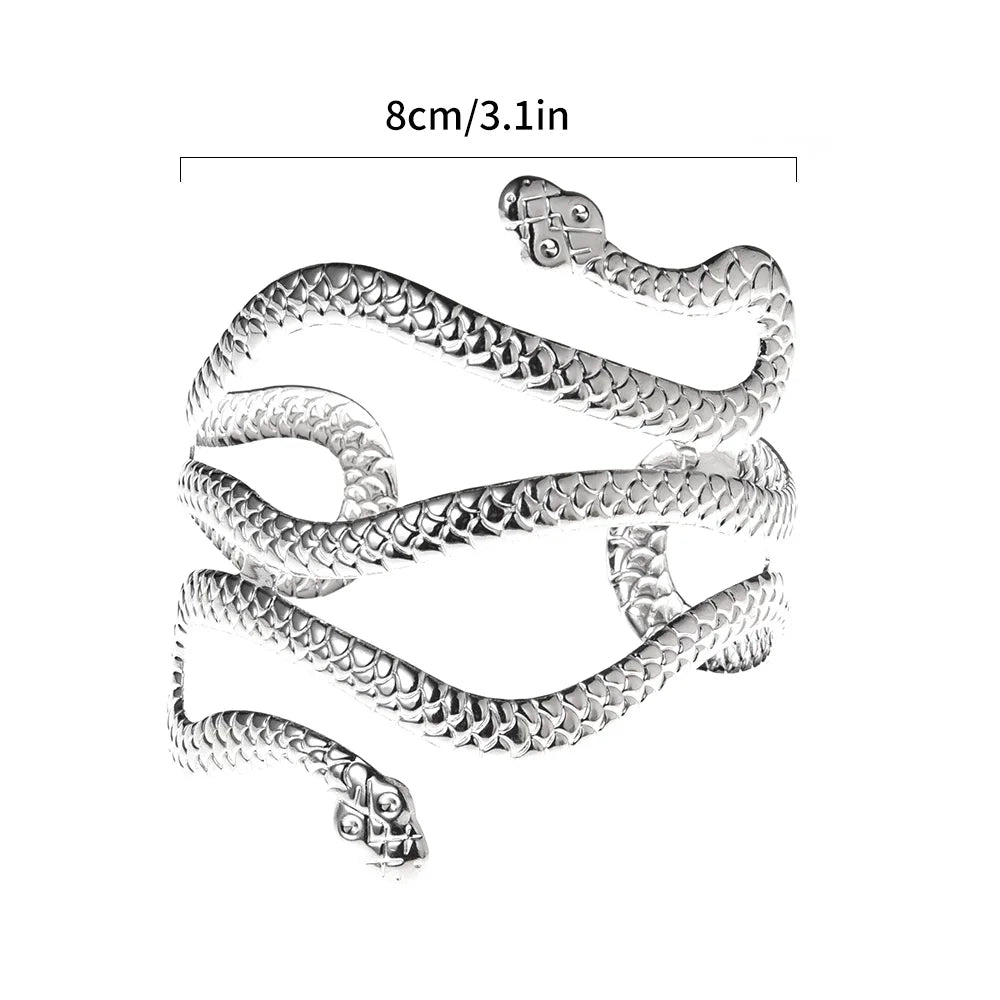 Brazalete de Brazo para Mujer Serpiente - Adorno de Cadena de Brazo y Joya de Bíceps plateada