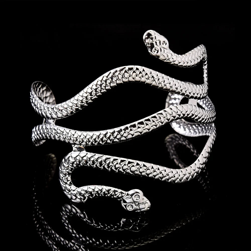 Brazalete de Brazo para Mujer Serpiente - Adorno de Cadena de Brazo y Joya de Bíceps plateada