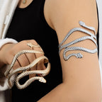 Brazalete de Brazo para Mujer Serpiente - Adorno de Cadena de Brazo y Joya de Bíceps plateada