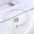 Brazalete de Brazo Mujer Sol Luna - Adorno Cadena de Brazo y Joya de Bíceps oro