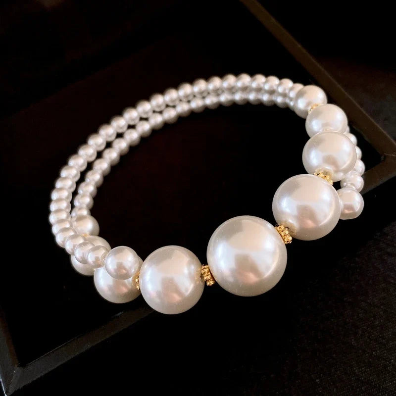 Pulsera de Encanto con Perlas Blancas