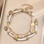 Tobillera con Perlas en forma de Conchas