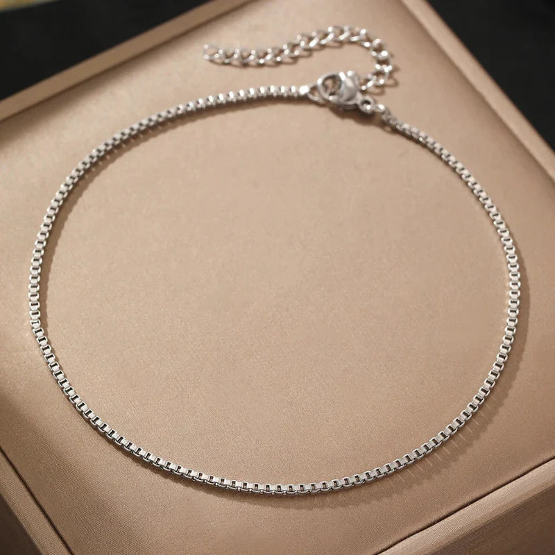 Pulsera de Tobillo Fina plata