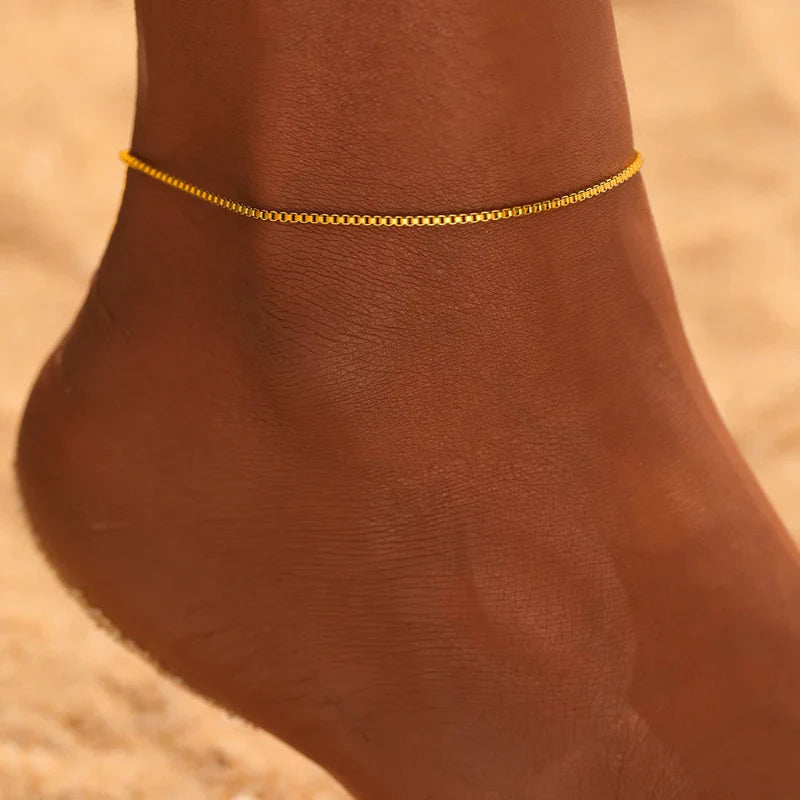 Pulsera de Tobillo Fina oro