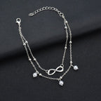 Pulsera de Tobillo Infinito para Mujer en plata