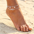 Pulsera de Tobillo Infinito para Mujer en plata