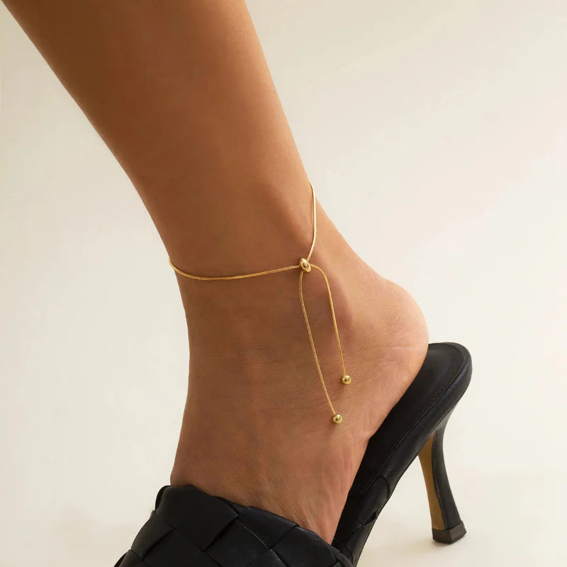 Pulsera de Tobillo Nudo oro