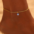Pulsera de Tobillo Ojo Azul oro