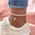 Pulsera de Tobillo con Perlas para Mujer Joyas