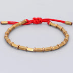 Pulsera Gourmette Vintage Budista Tibetana roja