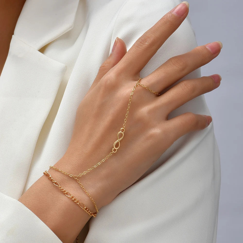Pulsera de Mano para Mujer  Joya para Mujer Cadena de Mano y Dedo