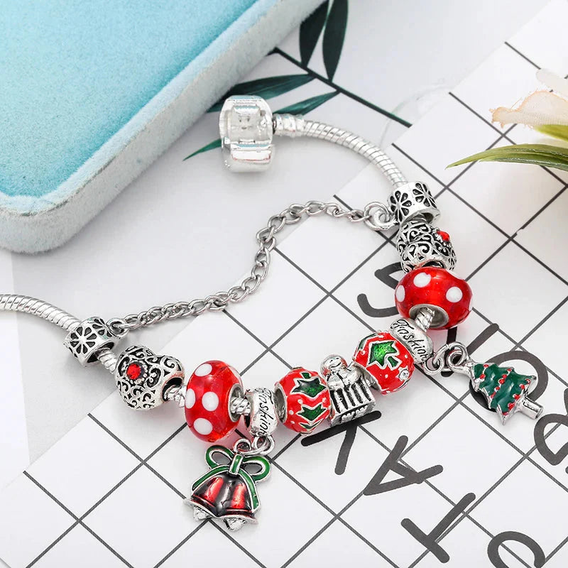 Pulsera de Navidad Árbol de Navidad Plata