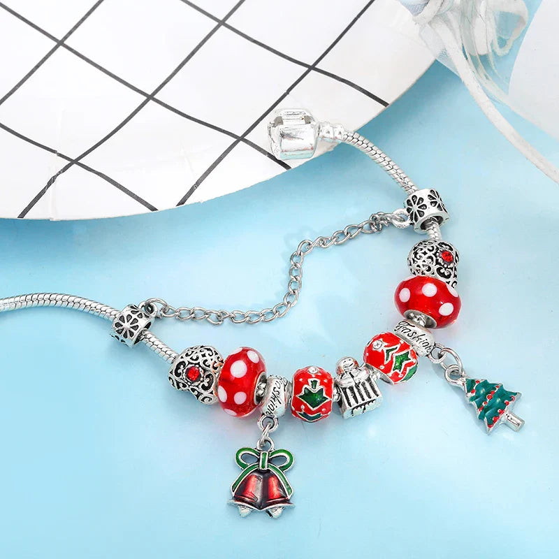 Pulsera de Navidad Árbol de Navidad Plata
