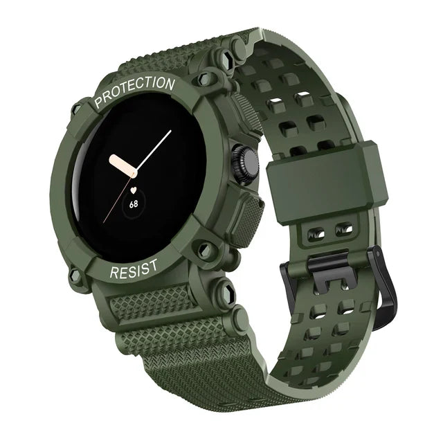 Pulsera de Protección Sólida para Smartwatch Google Pixel Watch 1 & 2 verde ejército