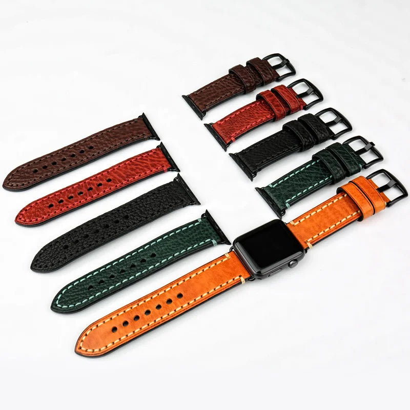 Pulsera de reemplazo para Apple Watch de cuero envejecido