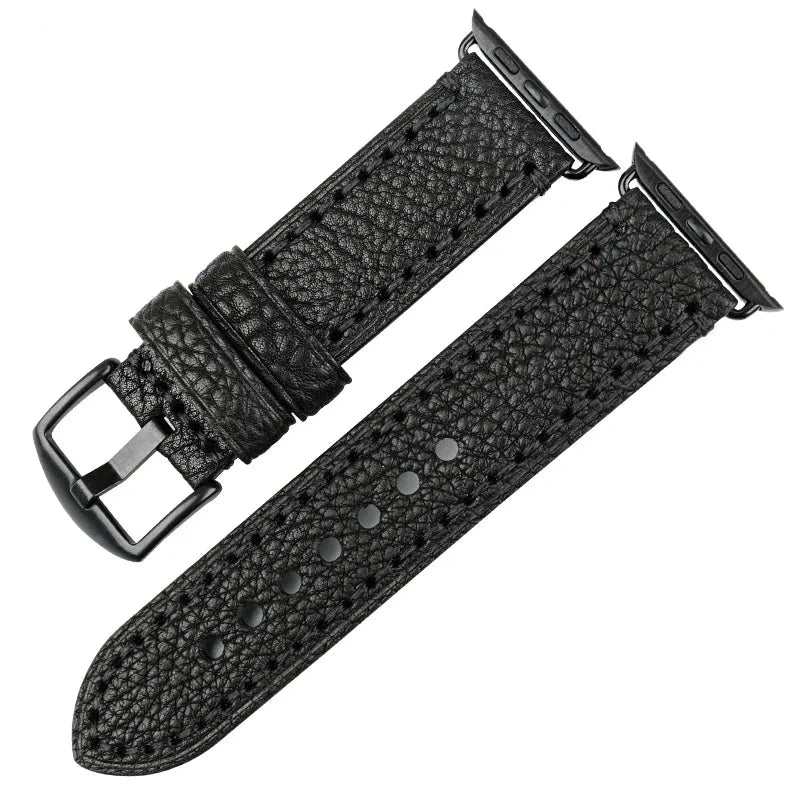 Pulsera de reemplazo para Apple Watch de cuero envejecido negra
