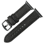 Pulsera de reemplazo para Apple Watch de cuero envejecido negra
