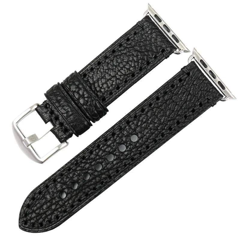 Pulsera de reemplazo para Apple Watch de cuero envejecido negra