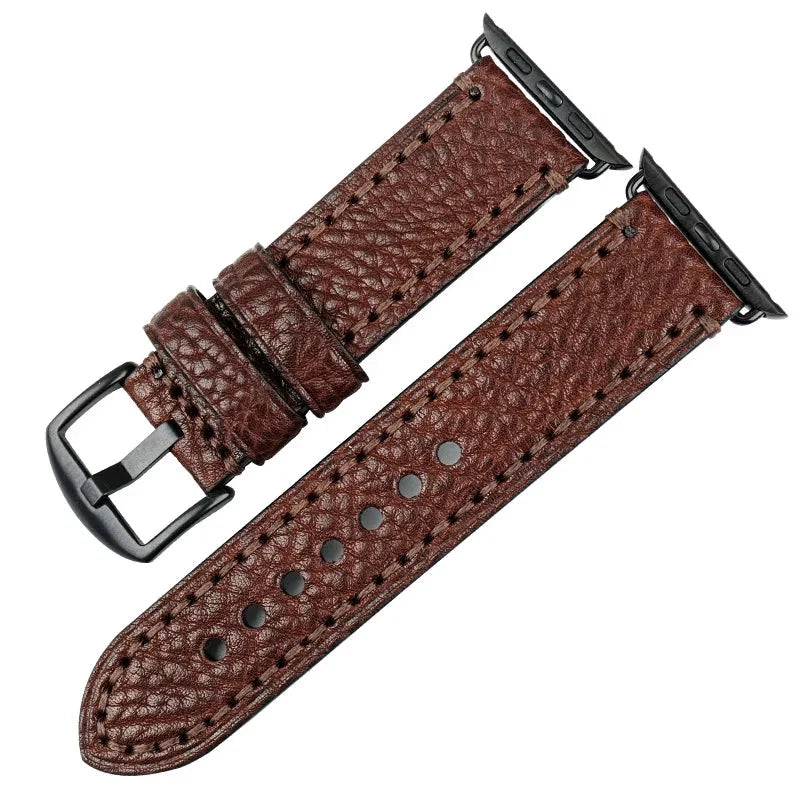 Pulsera de reemplazo para Apple Watch de cuero envejecido marrón