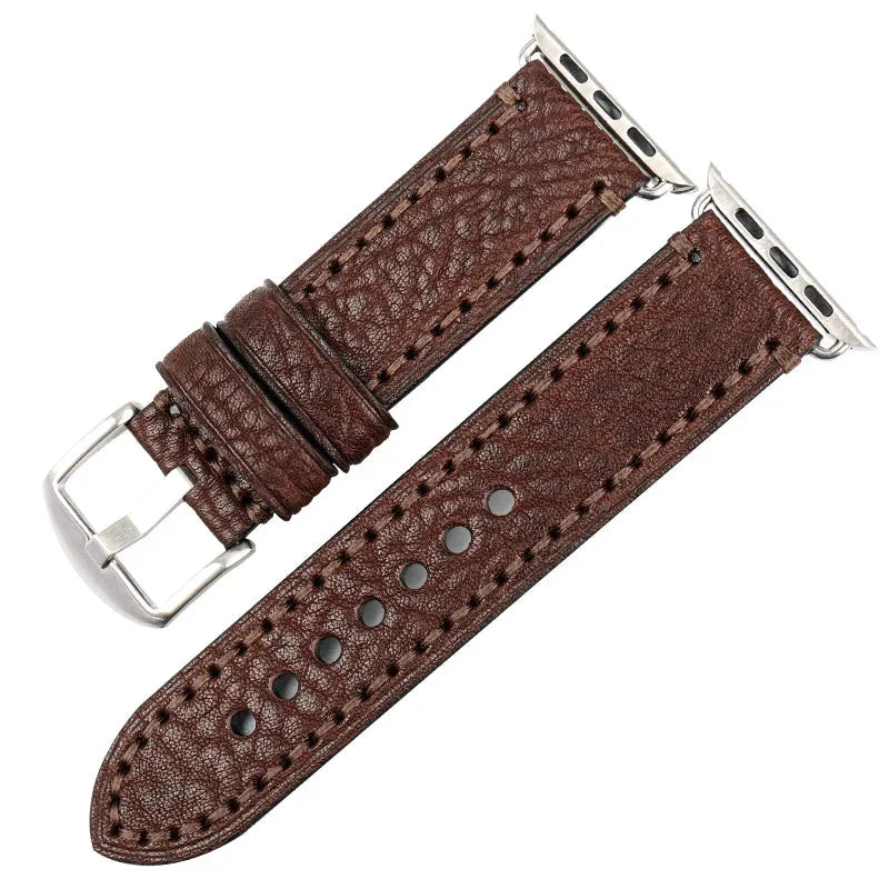 Pulsera de reemplazo para Apple Watch de cuero envejecido marrón