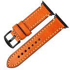 Pulsera de reemplazo para Apple Watch de cuero envejecido naranja
